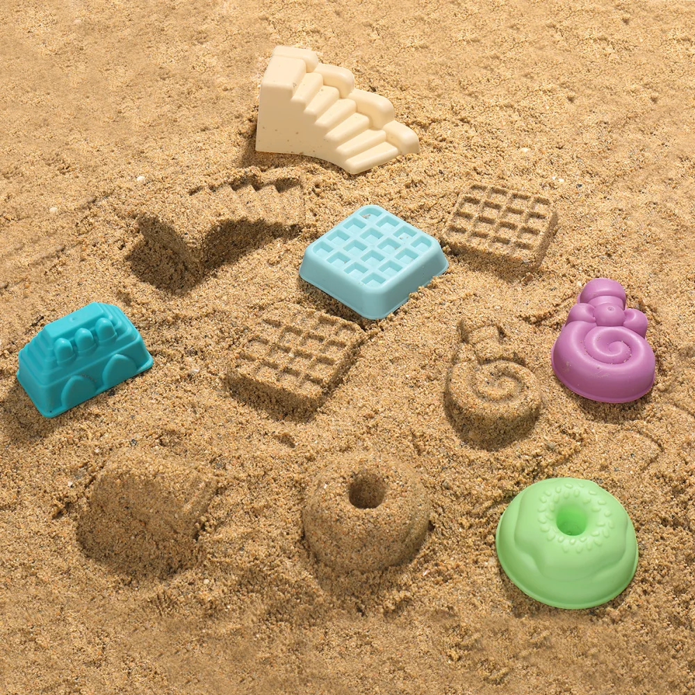 

iBaseToy 30Pcs Beach Set Multicolor Sand Mold Kits with Cartoon Molds and Bucket for Pools Backyard and Sandbox