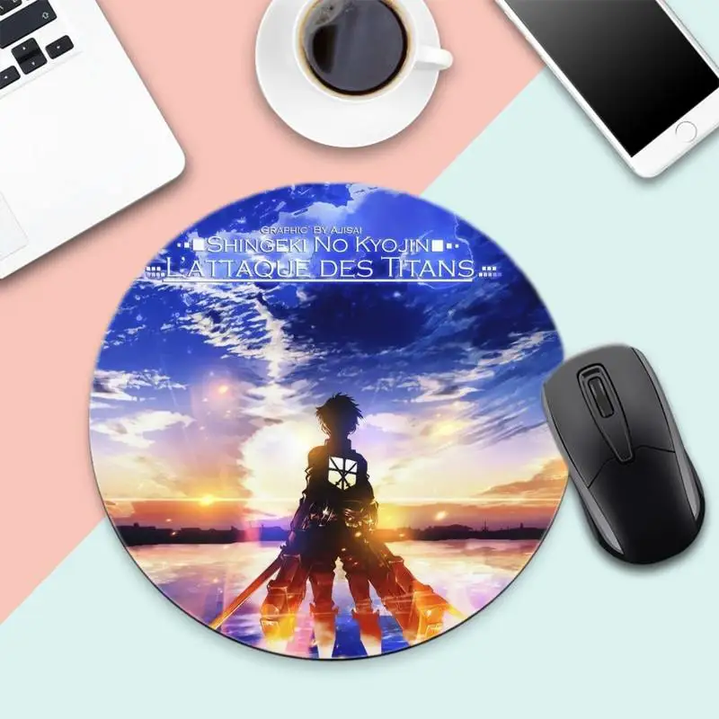 

Attack On Titan Laptop Gaming Mice Mousepad Desk Table Protect Game Office Work Round Mouse Mat pad XL Non-slip Laptop Cushion