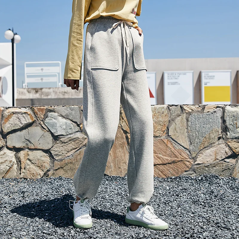 

SEMIR Sports pants women beam penci 2021 new loose high waist thin trousers ladies wide-leg casual pants for woman