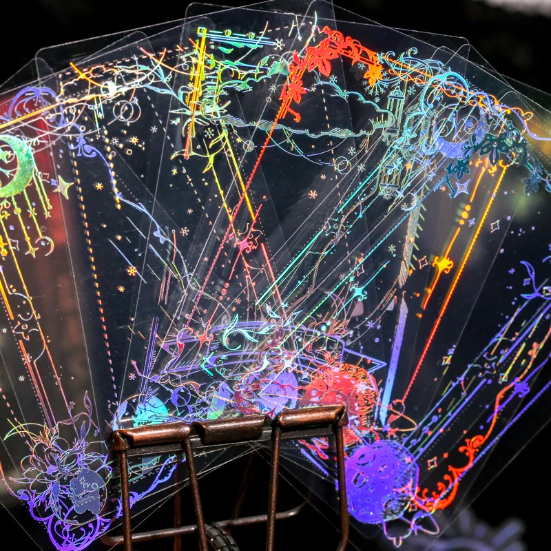 40 шт./лот горячее тиснение наклейка для скрапбукинга ПВХ лазерная океанская