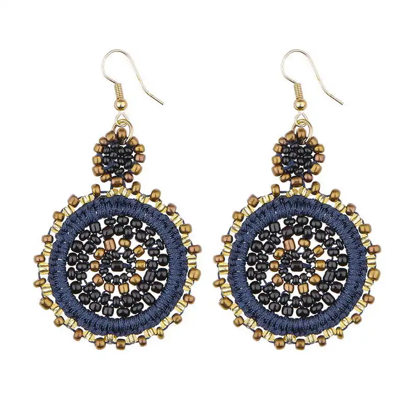 Круглые Женские серьги ZWPON из трикотажных бусин модные высококачественные