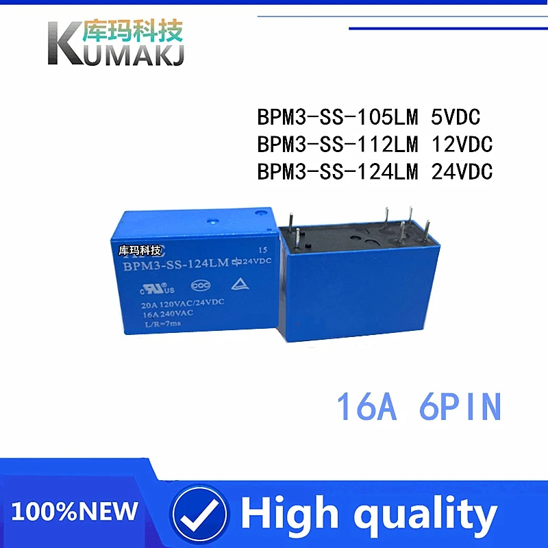 Реле 2 шт. 100% новое BPM3-SS-105LM BPM3-SS-112LM BPM3-SS-124LM BPM3 SS 105LM 112LM 16A 6PIN 5VDC 12VDC 24VDC on.