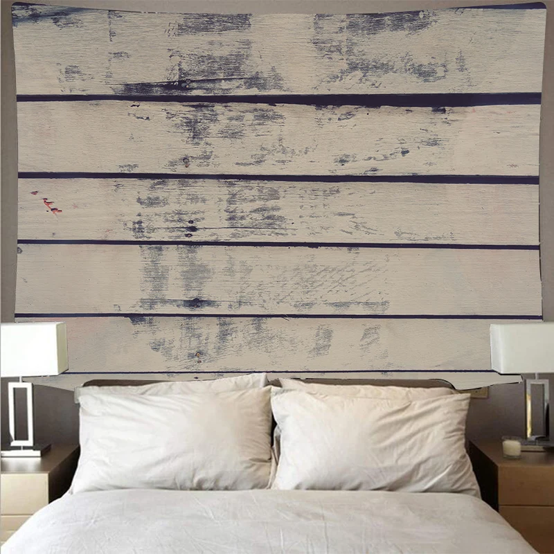 Ретро гобелен с текстурным рисунком деревянных досок настенное пляжное