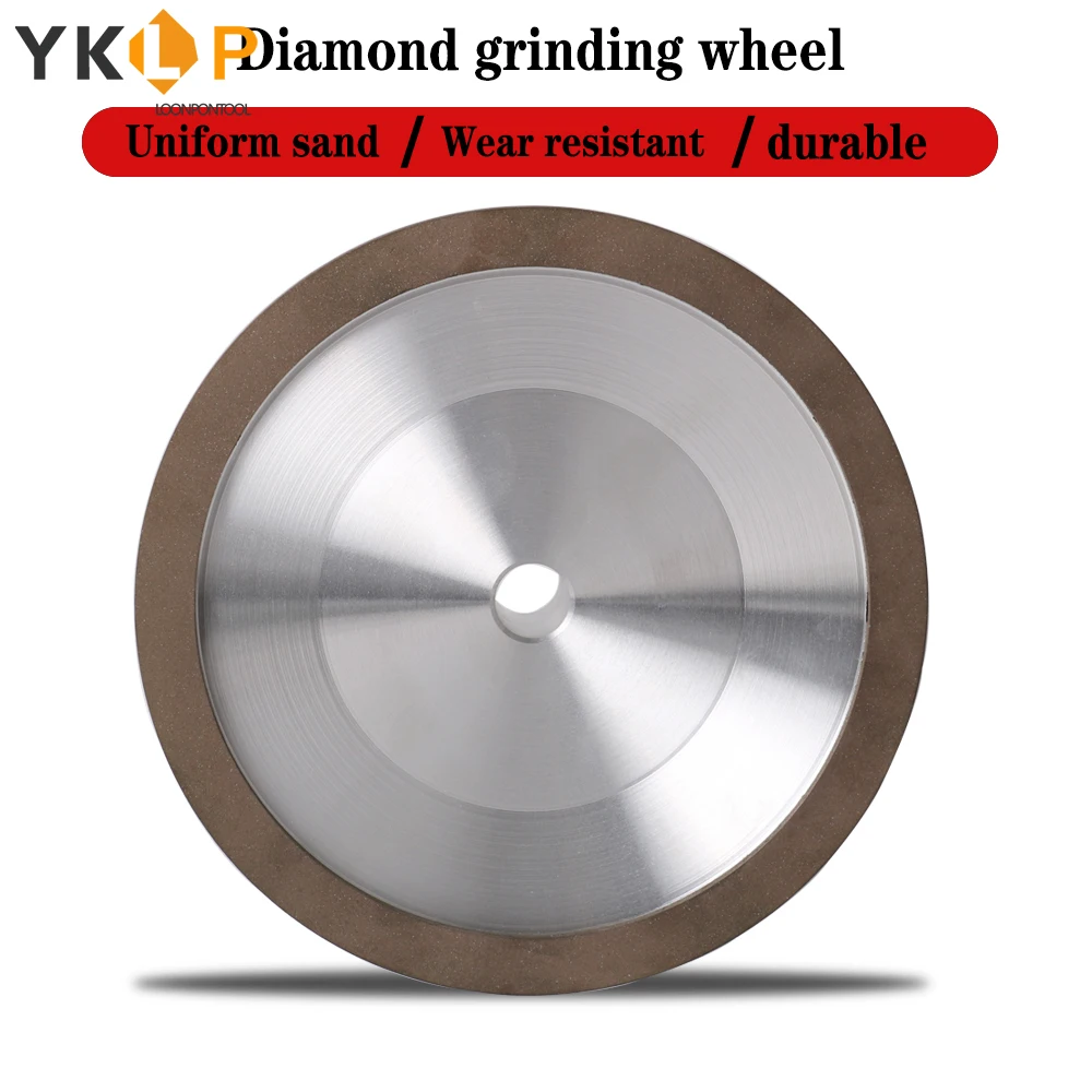 200mm Diamond Grinding Wheel with Shank 19mm Resin Bond Grinder for Tungsten Steel Milling Cutter Sharpener  1Pc