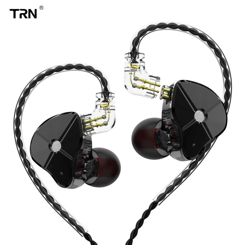 TRN ST1 1DD + 1BA гибридные наушники с 2 контактным съемным HIFI DJ монитором спортивные для