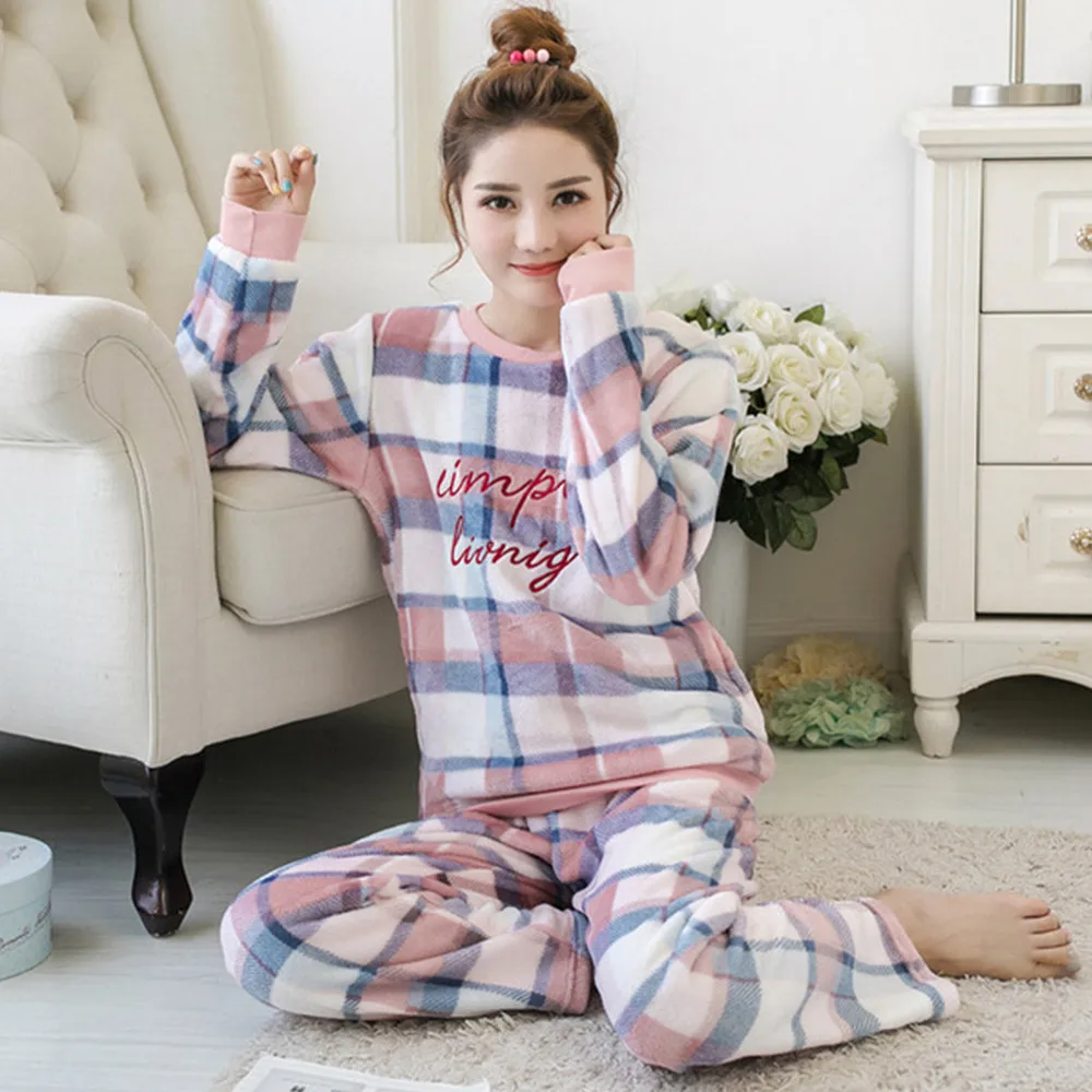 бархатная пижама женская фланелевые пижамы женские теплая велюровая зимние с