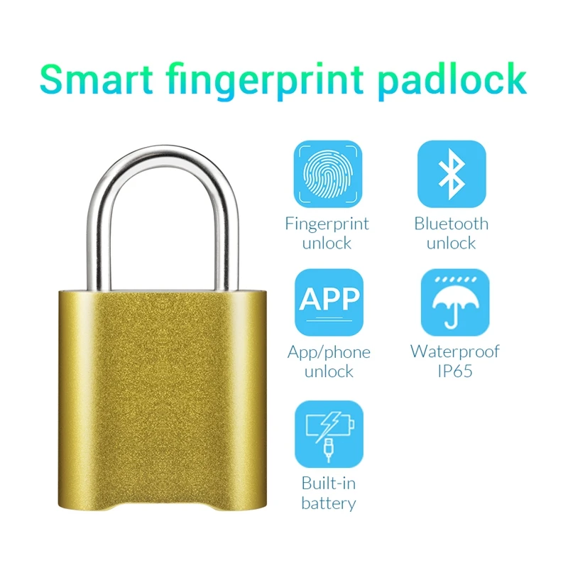Смарт отпечаток пальца Bluetooth перезаряжаемый замок без ключа разблокировка