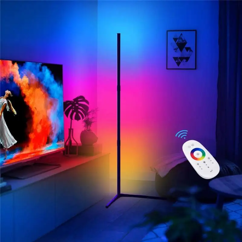 

Светодиодный напольный RGB-светильник, сменная цветная угловая лампа с сенсорным управлением и регулируемой яркостью, для офиса, гостиной, л...