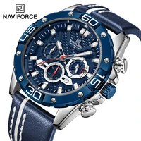 naviforce luxury fashion leather male watch sport waterproof chronograph watch for men quartz date wrist watch relogio masculino