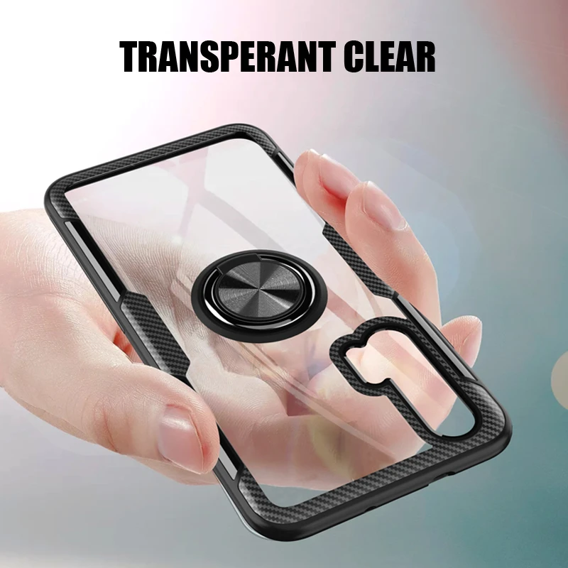 Transparent Clear Case For Huawei P30 P20 40 Pro Lite Honor 20 Pro Nova 5T Mate 20 10 Lite 8S 10i 8X Phone Covers Ring Holder ON