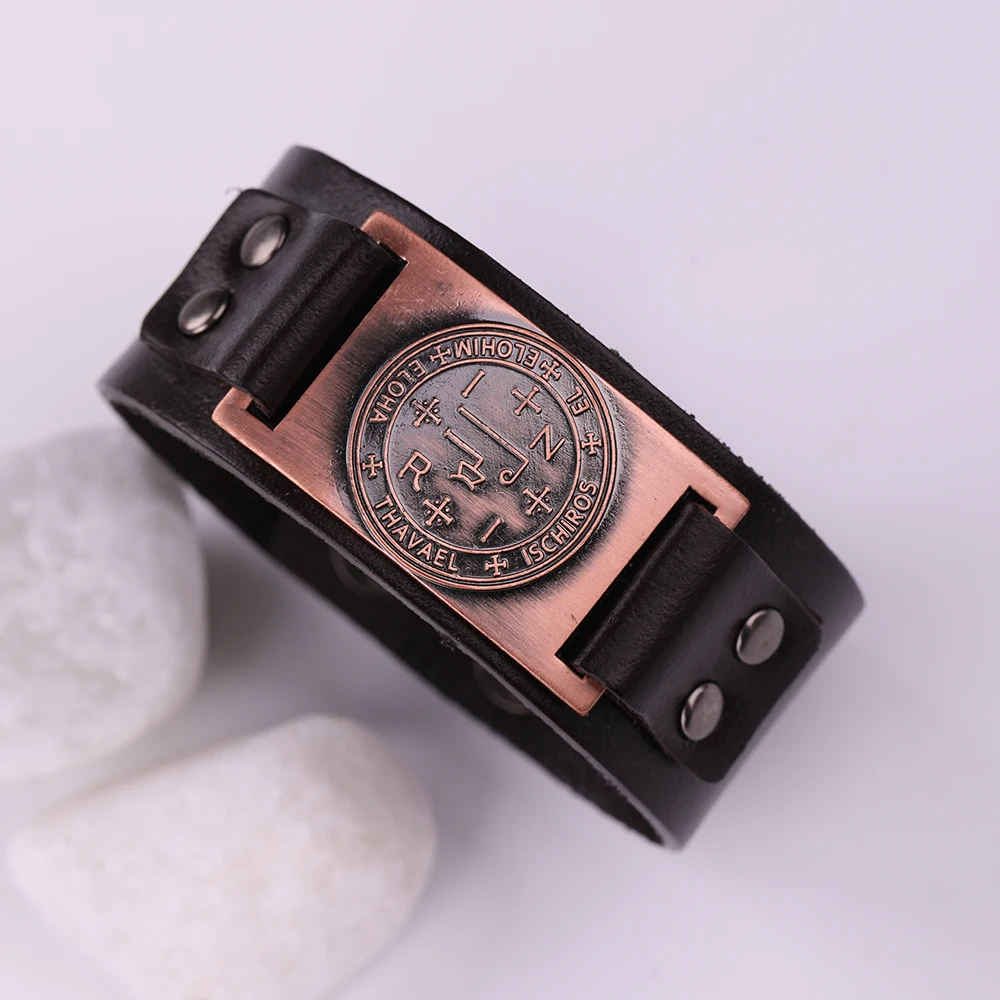 Браслет браслет из натуральной кожи ювелирное украшение соломонового талисмана