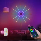 Рождественская светодиодная ленсветильник в виде фейерверка, RGB Гирлянда, скасветильник освещение, управление музыкой, освещение для украшения комнаты на Новый год и Рождество
