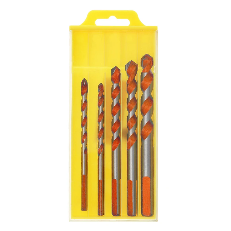 

Twist Drill Bit 5pcs/lot Power Tools Drill Bits Ceramic Drill Tile Glass Hole Opener Alloy 6 - 12mm Twist Drill Bit