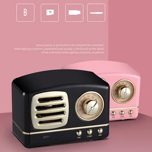 HM11 Retro Bluetooth Wireless Mini Portable Speaker 3D Stereo Surround Subwoofer Support TF Card for Xiaomi/iPhone