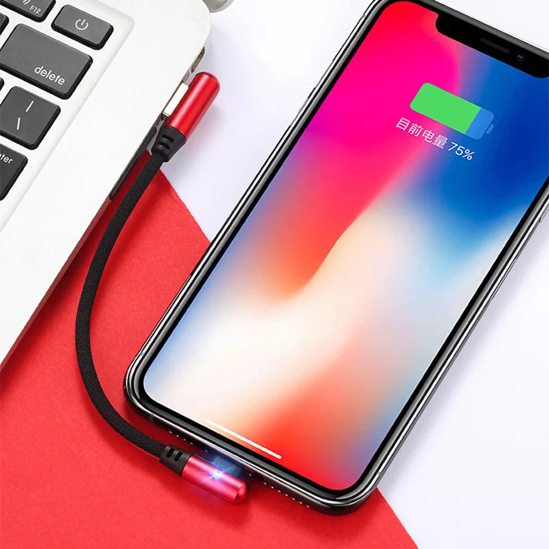 FONKEN Micro USB Cable Short Type C 0.25m Phone Charger Cord For Samsung Xiaomi 90 Degree Charge Accessory | Мобильные телефоны и