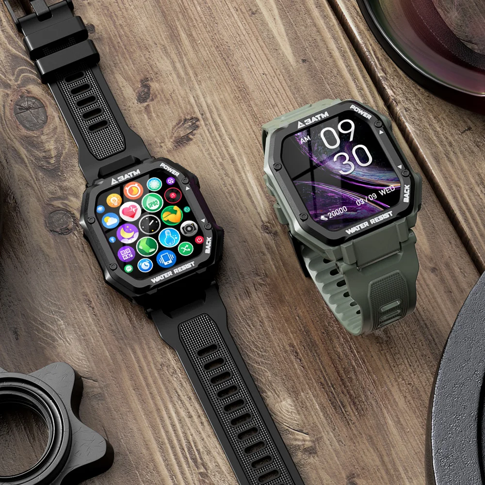 

2021 New Outdoor Smart Watch Men 1.7 inch 3ATM Waterproof 350mAh Battery Sport SmartWatch Diving Fitness Tracker For android Ios