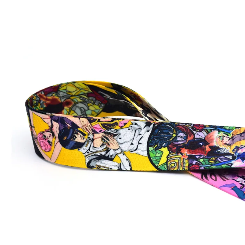 

Hot Anime Jojo Bizarre Adventure Lanyard Keychain Cartoon Figure Streamer Wrist Strap Bag Phone Accessories Pendant Keyring Gift
