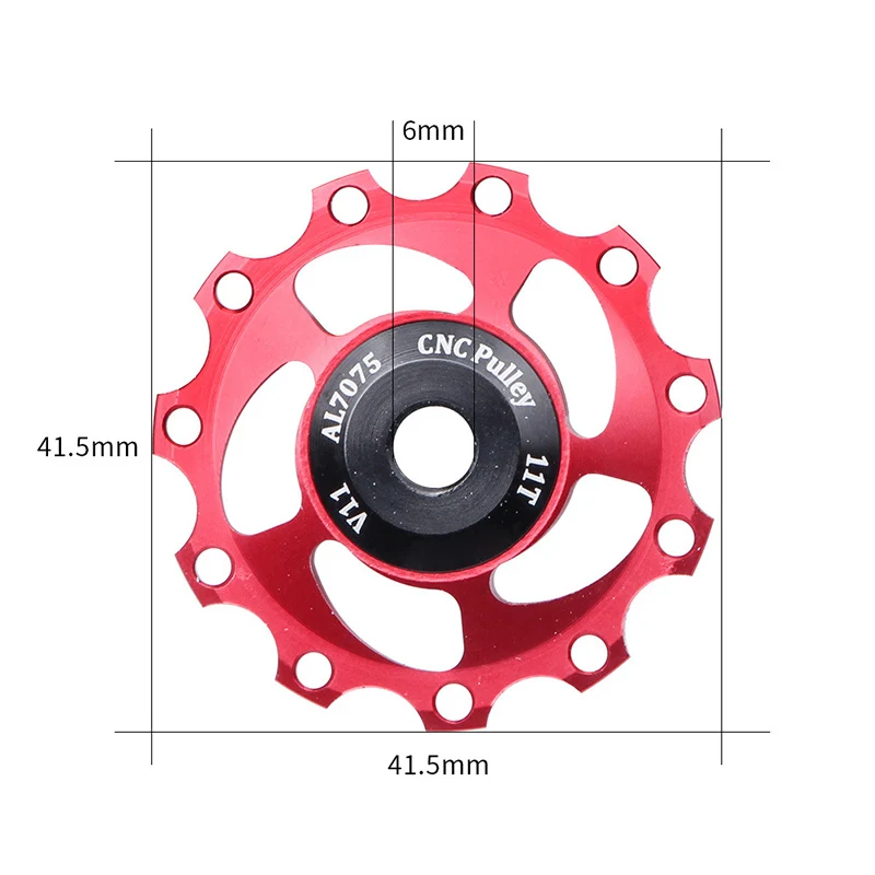 

Mountain Road Bicycle Rear Dial Steel Palin Guide Wheel Shaft 11T Bicycle Aluminum Alloy Rear Dial Guide Wheel Accessories