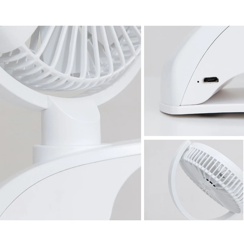 

USB Small Fan Student Dormitory Shaking Head Fan Rechargeable Office Mute Large Wind Clip Fan Household Electric Fan