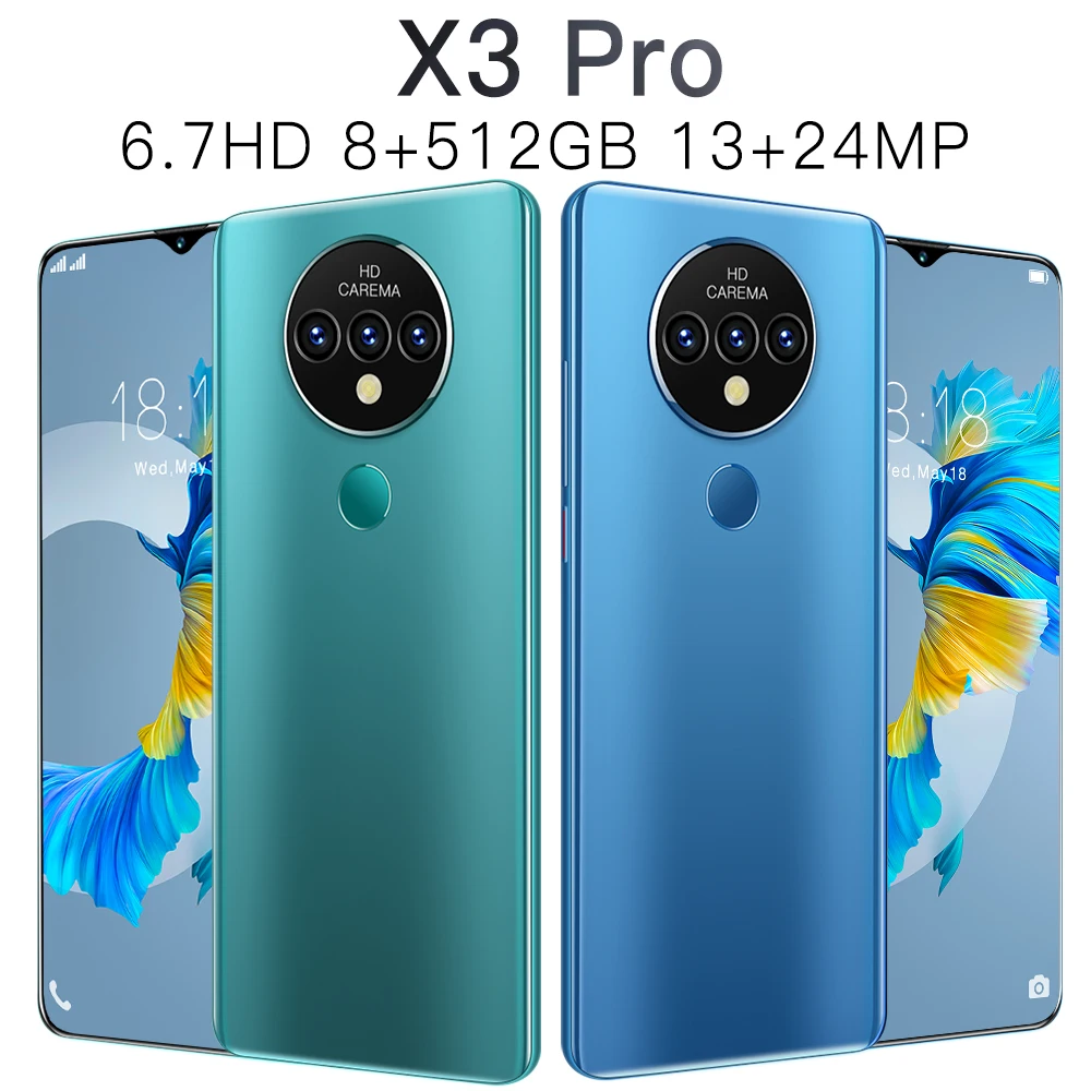 

Xiao X3 Pro 6.7 Inch Smartphone HD Screen 16+512GB 13+24MP 4800mAh Google GPS Unlocked 4G 5G Global Version Android Mobilephone
