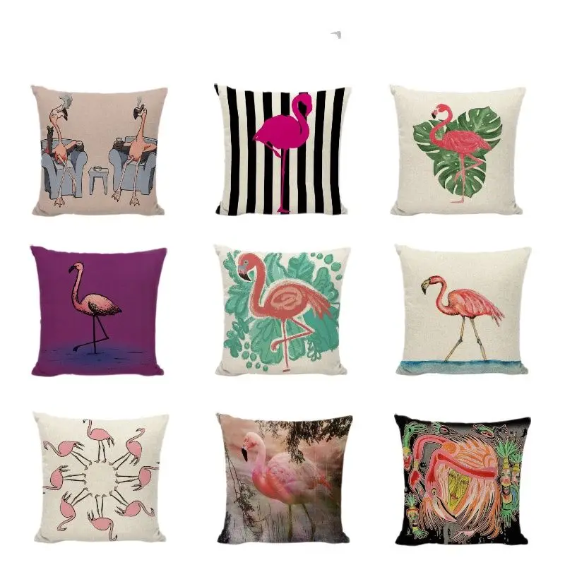 Летняя наволочка с пальмовым листьем наволочки фламинго вино Тропическое