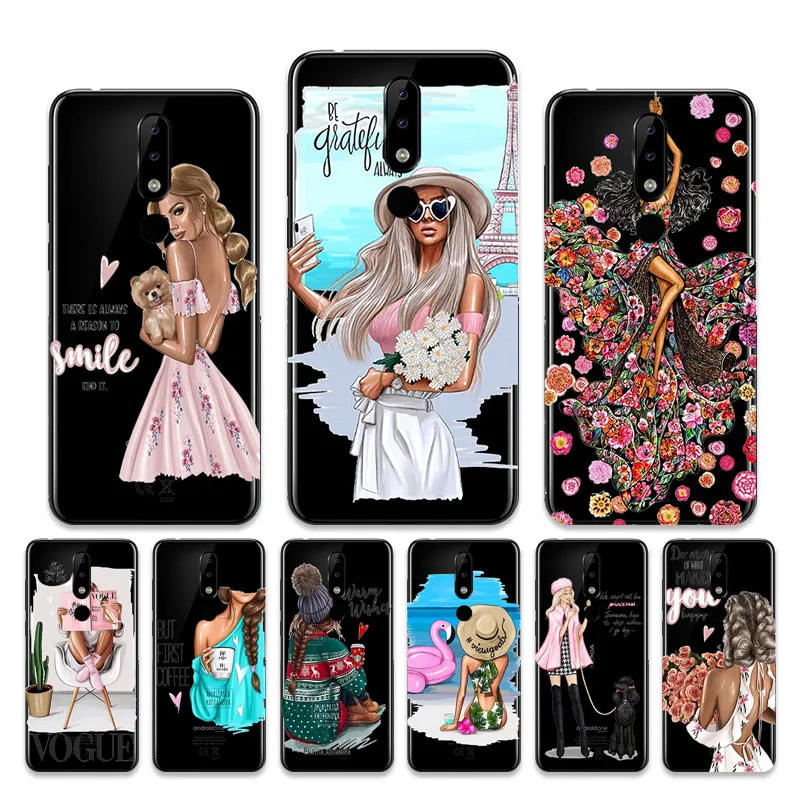 Модная одежда для девочек Ручная роспись чехол nokia 5 1 мода мама силиконовый