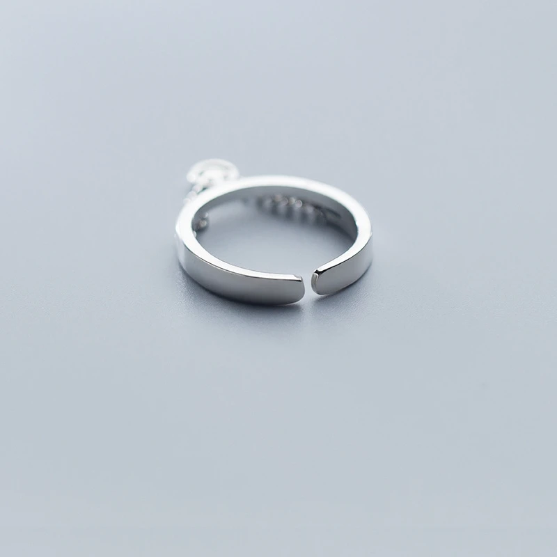 Женское кольцо в форме улыбки 925 пробы регулируемое на палец для