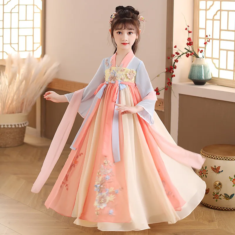 

Новинка 2021, популярное китайское платье Hanfu с аппликацией, одежда Хань