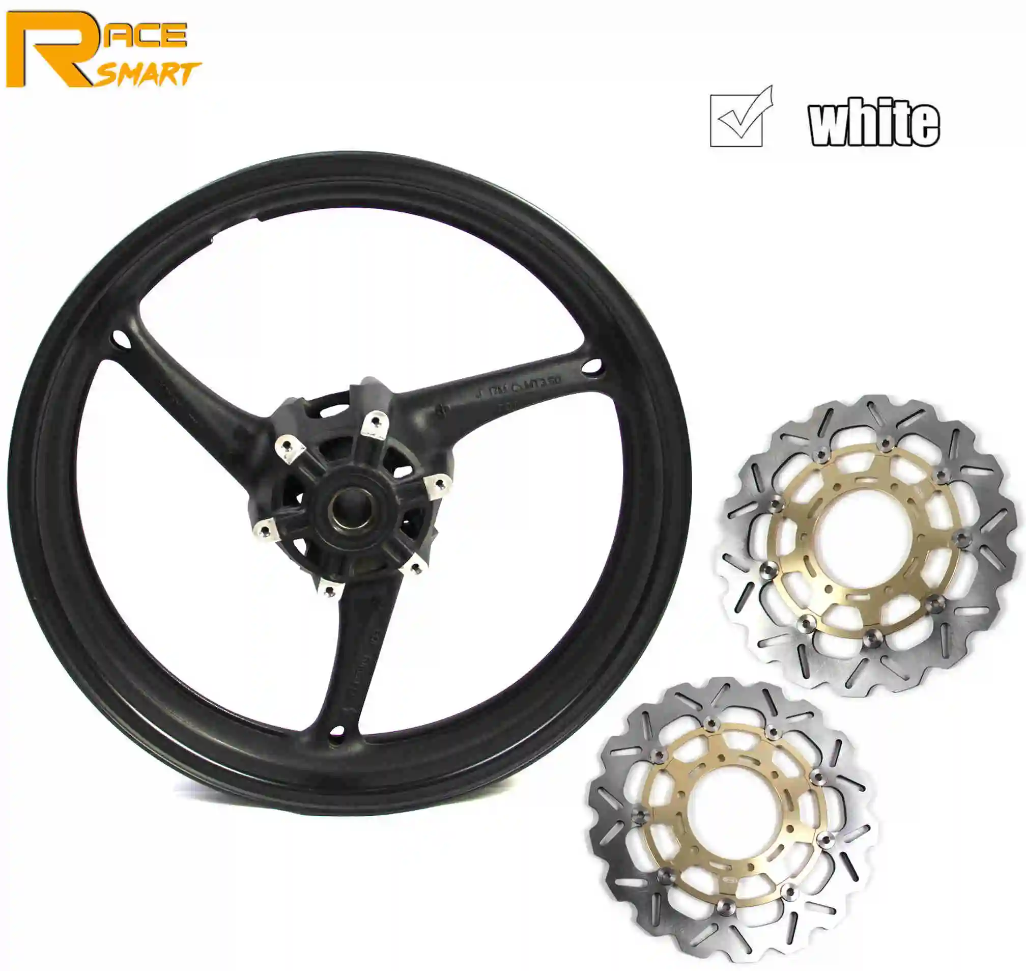 White wheel rim Мотоцикл 22 мм обод колеса Передний тормозной диск для SUZUKI GSXR1000 2008-2010 мотоциклы колеса диски GSXR 1000 2008 2009 2010 - Цвет: White wheel rim