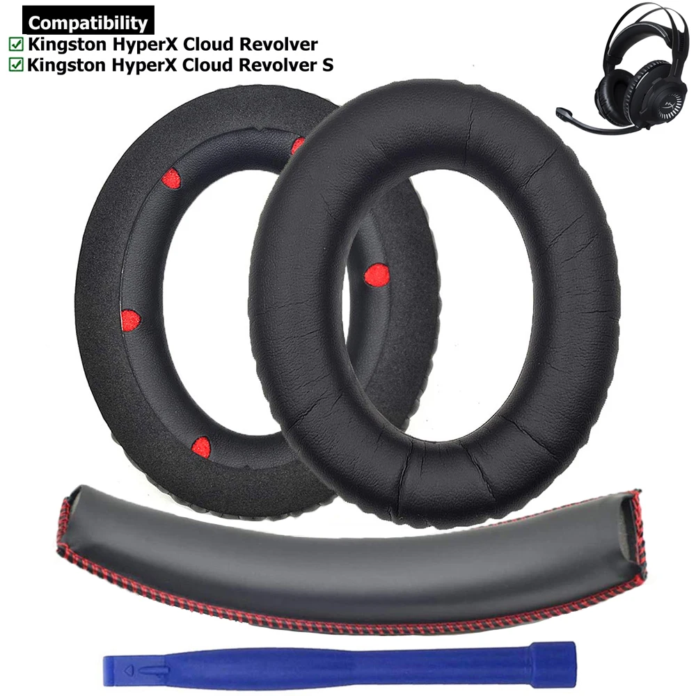 

Replacement Ear Pads Earpads Cover Cushion Pillow Headband Repair Parts for Kingston HyperX Cloud Revolver S Gaming Headsets