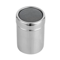 1 pcs stainless steel fine mesh shaker sugar powder sifter sprinkler dredgers chocolate coffee sugar shaker with lid can