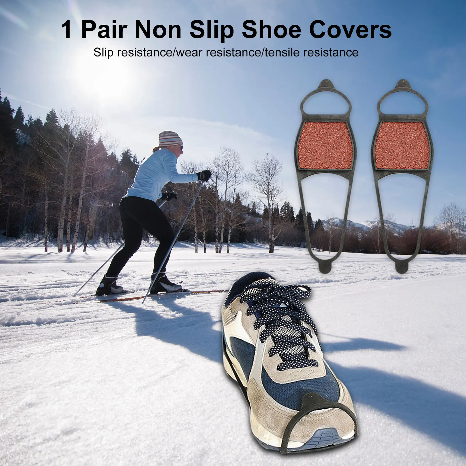 

Non Slip Shoe Covers Snow Crampons Shoe Cover Outdoor Crampons Shoe Spikes Non-slip Shoe Cover Shoe Boot Traction Ice Cleats