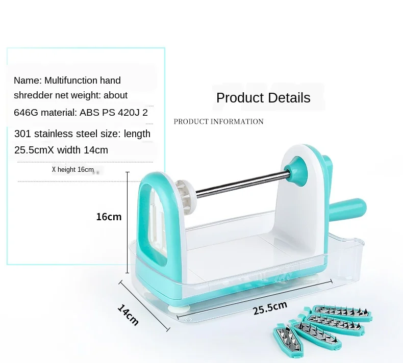 

5 Blades Vegetable Spiralizer Folding Veggie Pasta & Spaghetti Potato Vegetable Spiral Cutter Zucchini Slicer