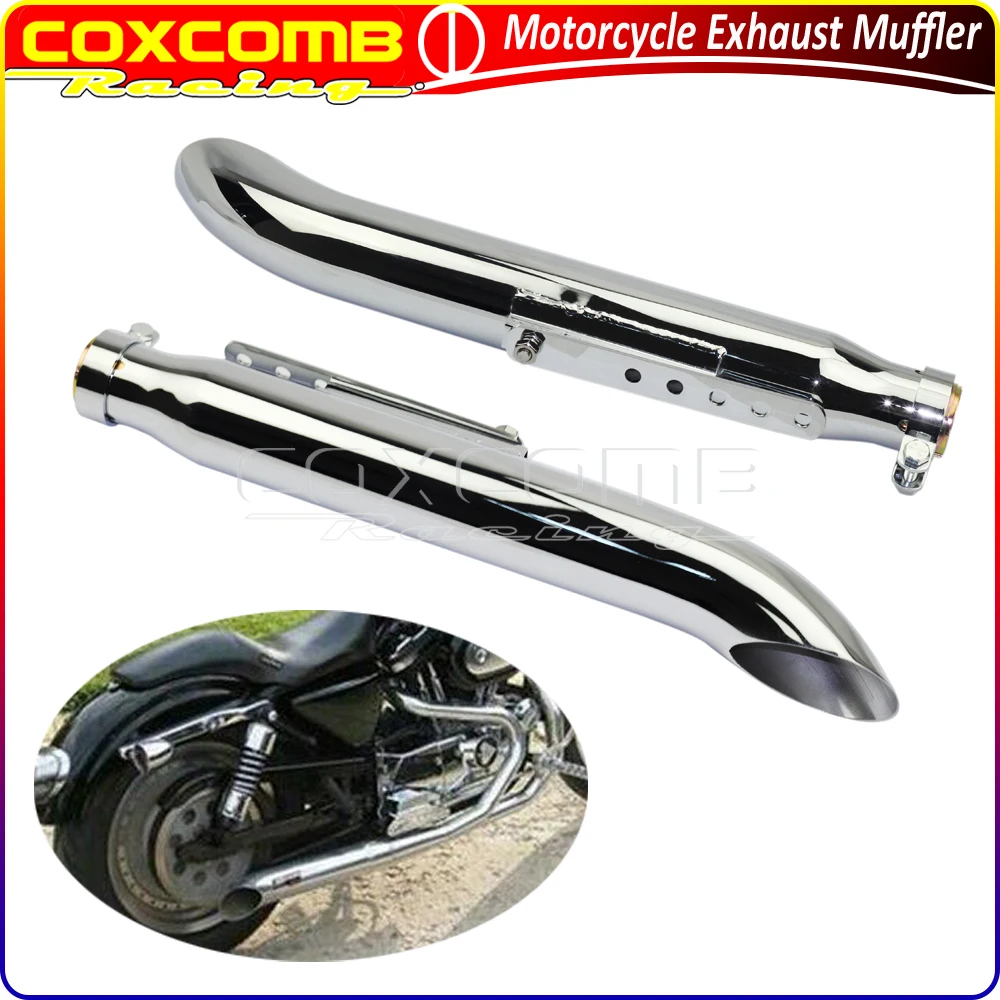 

Motorcycle 35-45mm Slash Cut Exhaust Pipe Silencer Mufflers For Harley Cafe Racer Chopper Bobber 1-3/8”1-1/2”1-5/8”1-3/4”