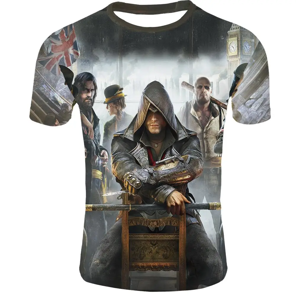 Лето готический Assasin's Creed 3d T ShirtPrinted Мужские Пользовательские футболки хип-хоп аниме одежда мужская футболка с рисунком - Цвет: T04160
