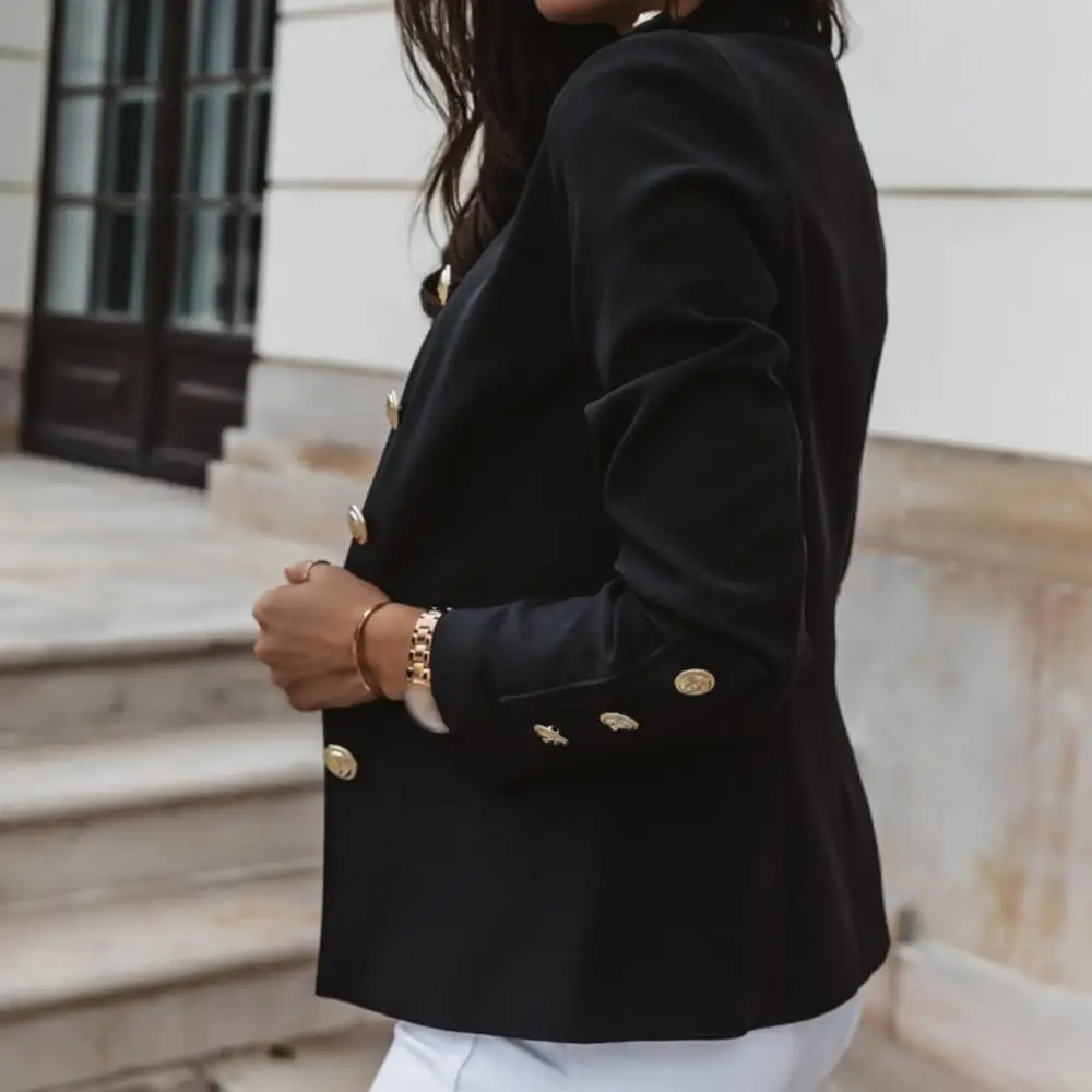 

New Fashion And Warm Women Jacket Button Jacket Women's Single-Breasted Buttons Blazer Outer Size S-XL Ladies Jacket veste femme