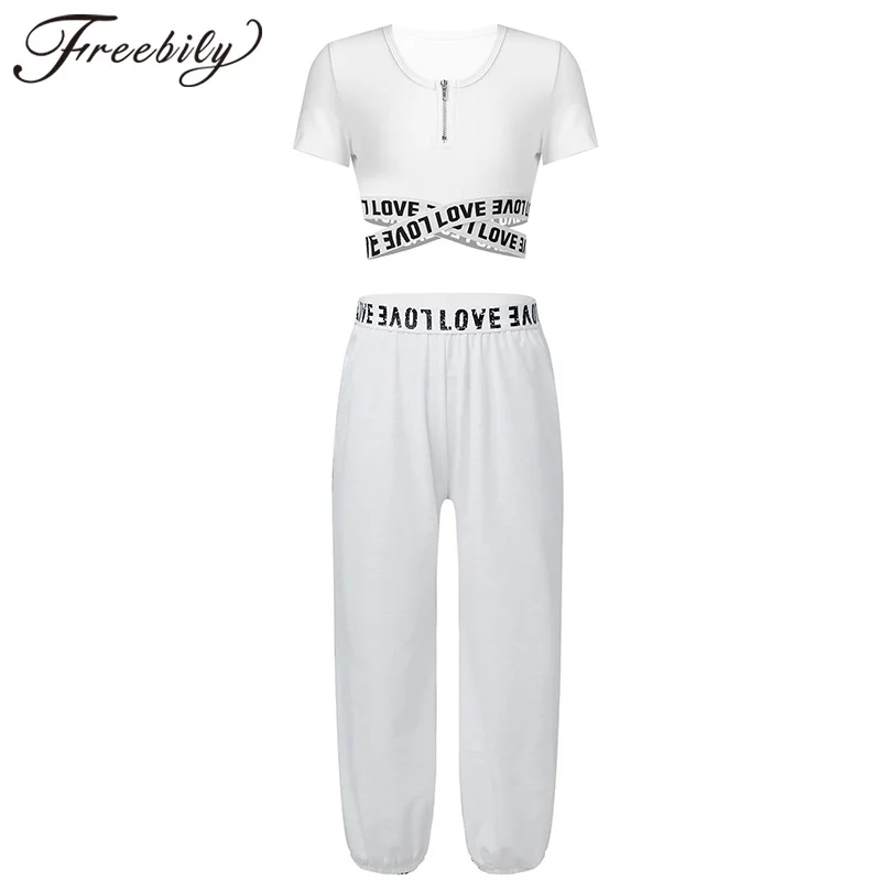 

Kids Girls Yoga Fitness Sportswear Children Sports Outfit Suits Running Gymnastics Tracksuits Cropped Top Pants 2Pcs Sport Sets