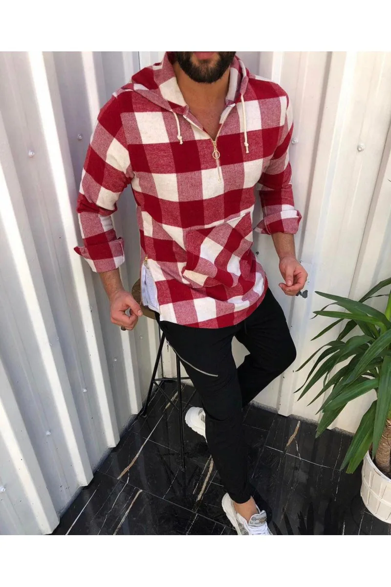 Повседневная одежда Novo outono marca de moda roupas masculinas ajuste fino dos homens camisa manga comprida xadrez