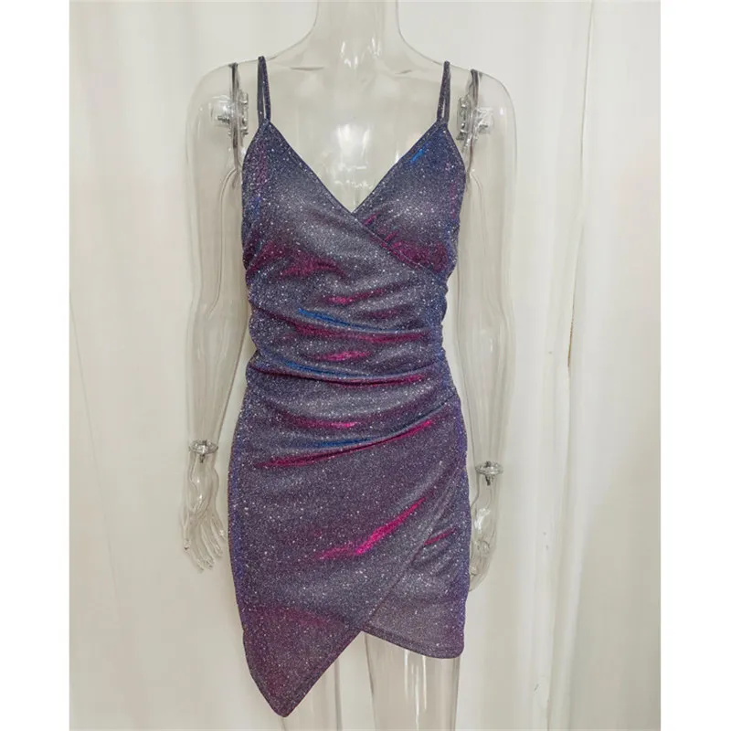

Sexy Dress For Women 2021 Europe America Spring Summer Glitter Gold Silk Waist Sling Bag Hip Slim Sexy Backless Dress JD1050
