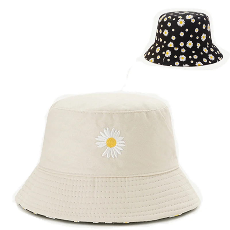 Панама хлопковая для мужчин и женщин двухсторонняя пляжная с цветочным принтом