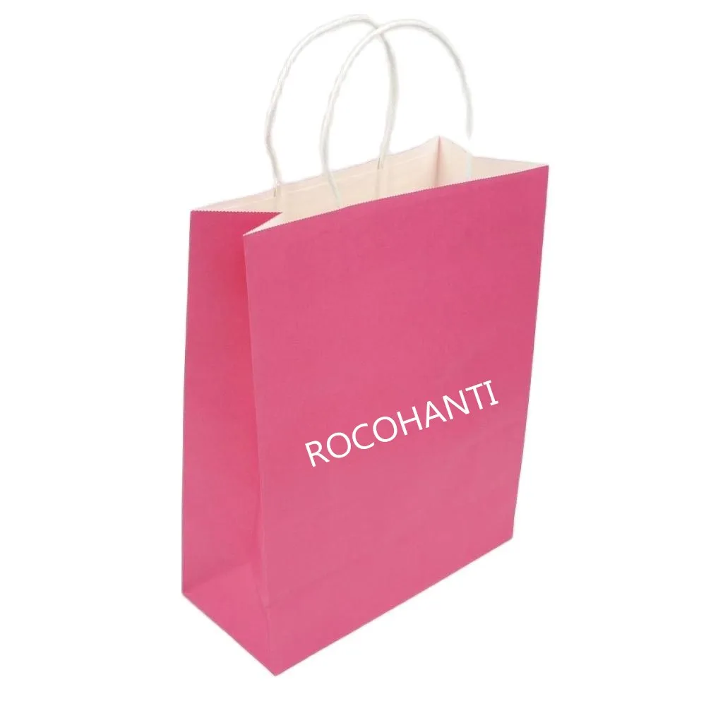 Фото 100x Custom Logo Print Pink Color Fashionable Twisted Handle Gift Shopping Bags Kraft Paper Bag Дом и сад 100x Custom Logo Print Pink Color Fashionable Twisted Handle Gift Shopping Bags Kraft Paper Bag Дом и сад