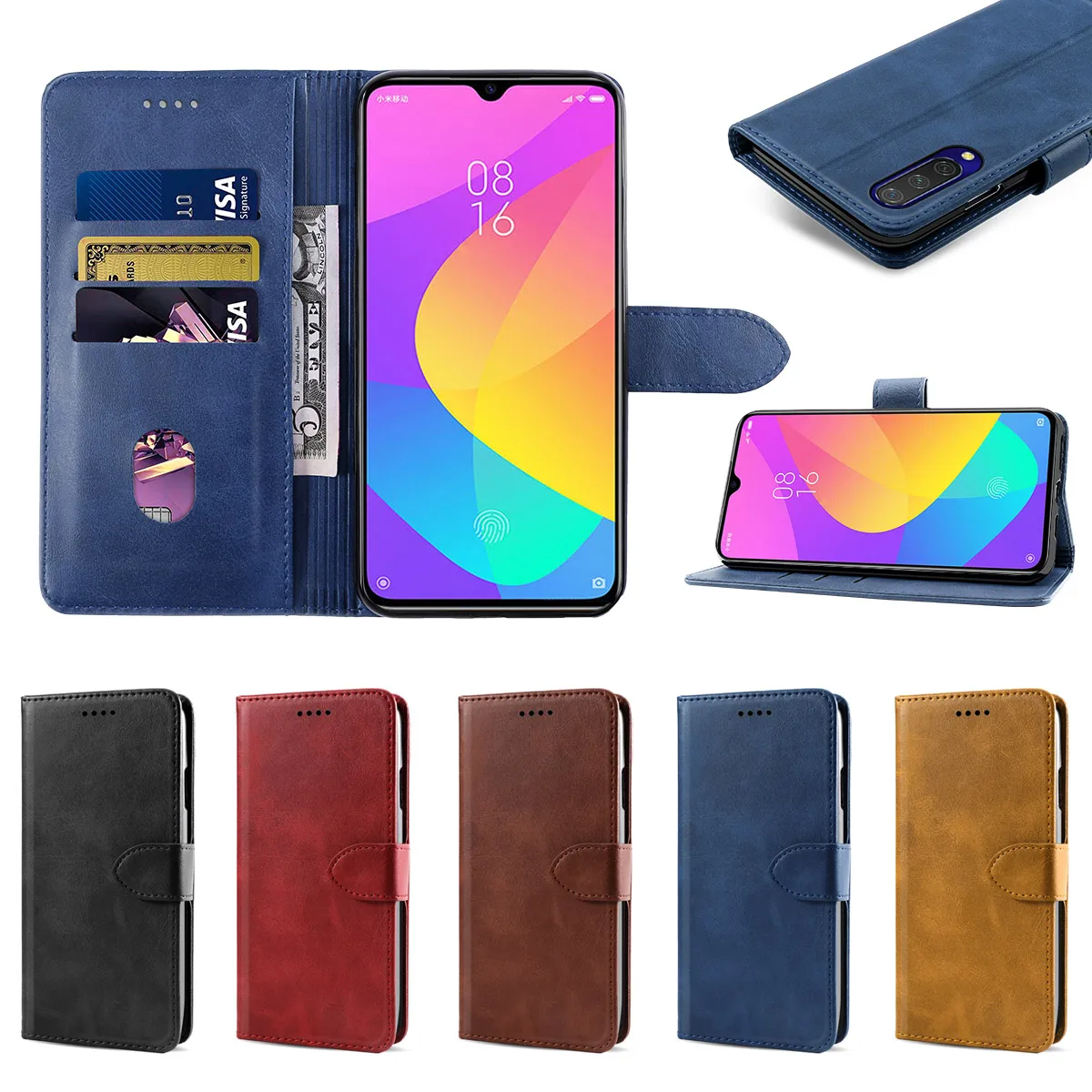 Для huawei Honor 10 Lite P Smart 20 Pro Чехол контрастный цвет серии PU кожаный флип чехол