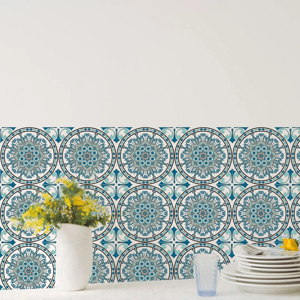 6 шт. Ретро Винтажные наклейки на плитку Ванная комната Кухня Моющиеся