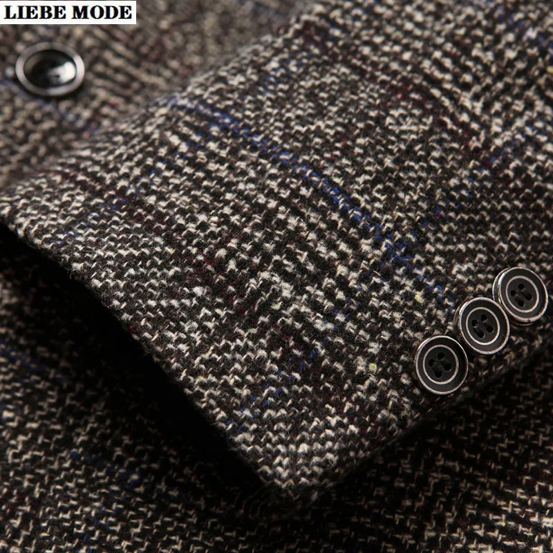 Весна Осень 2020 корейский стиль деловая мужская элегантная клетчатая куртка