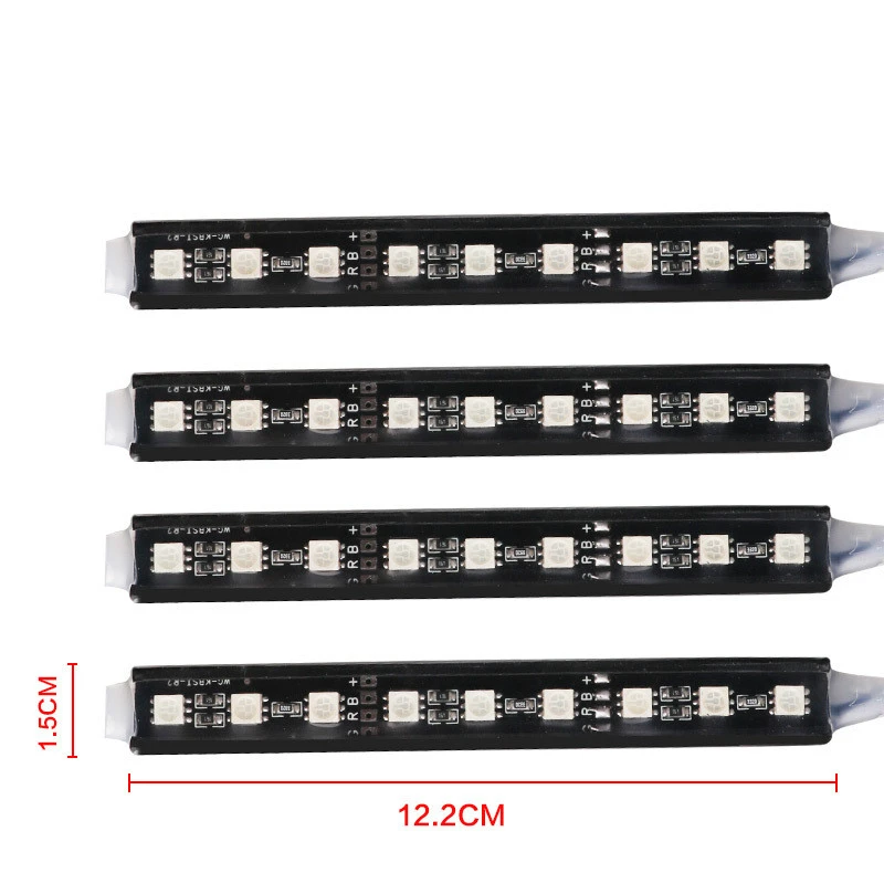 4 полосы 5050 9SMD RGB LED Свет Голосовое управление Авто Стайлинг декоративные