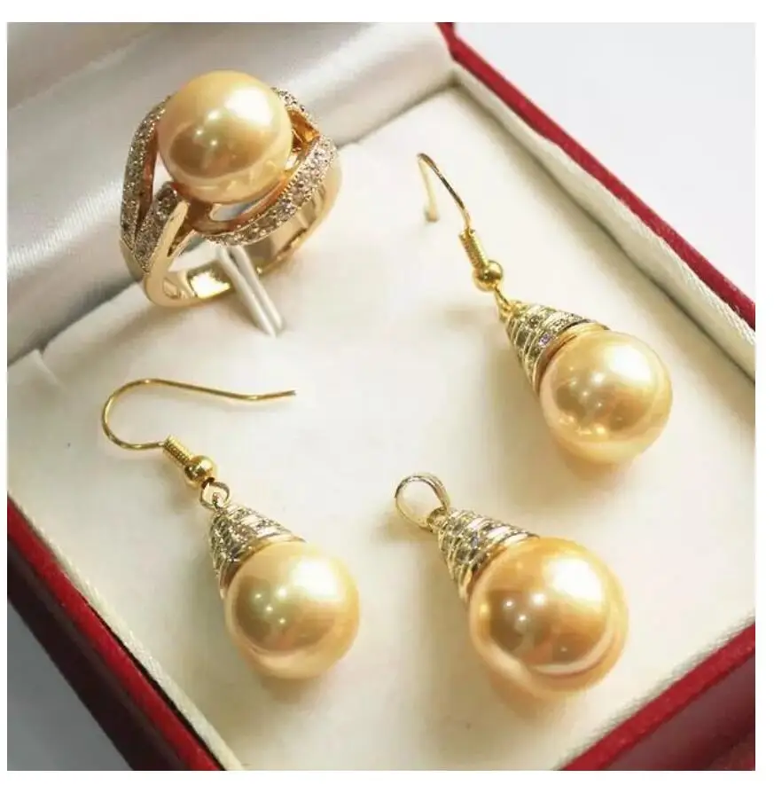 Ювелирные изделия из натурального жемчуга 12 мм комплект ожерелья сережек и