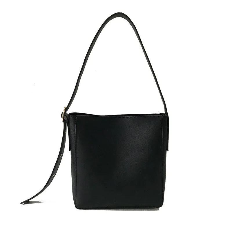 

Leather Fashion Pu Bucket Bags for Women Winter Simple Solid Color Crossbody Shoulder Bags Casual Women's Handbag