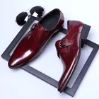 Мужская деловая обувь из искусственной кожи в британском стиле, модная мужская обувь с острым носком, повседневная обувь с золотой застежкой, размера плюс, 2020