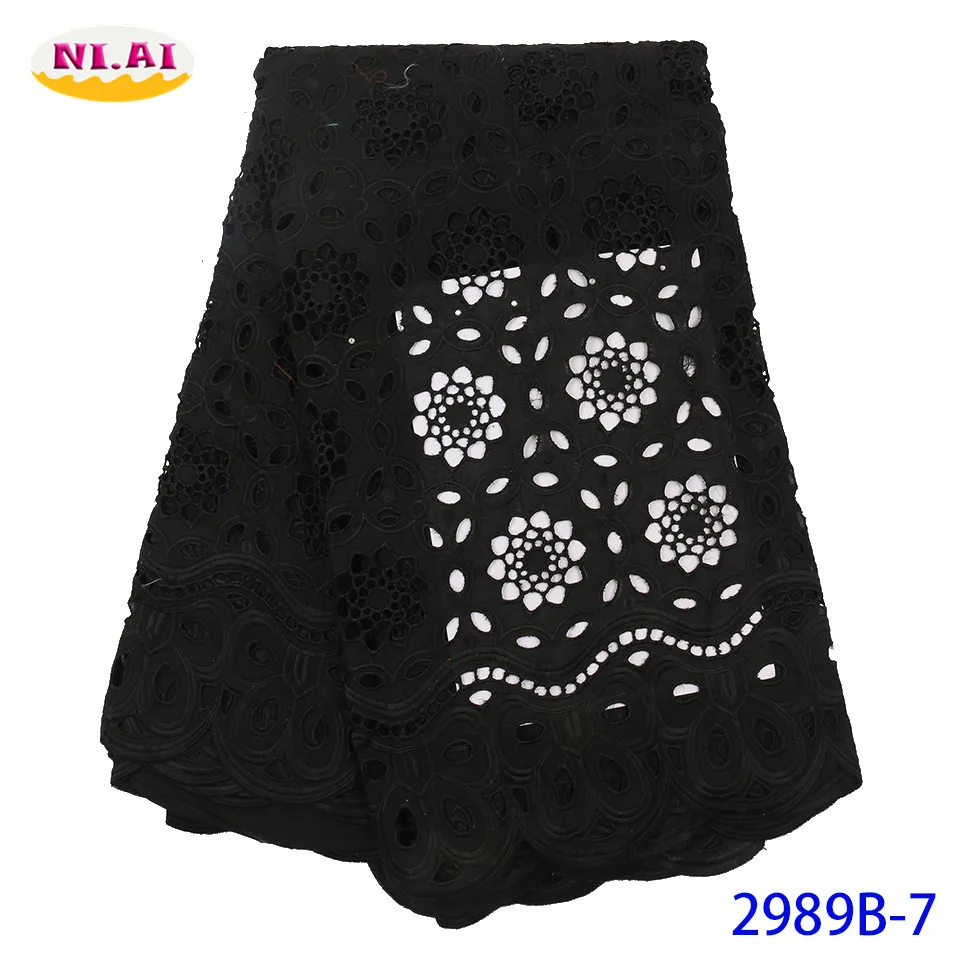 Африканская черная кружевная ткань новейшая мода 2019 высокое качество 100% хлопок
