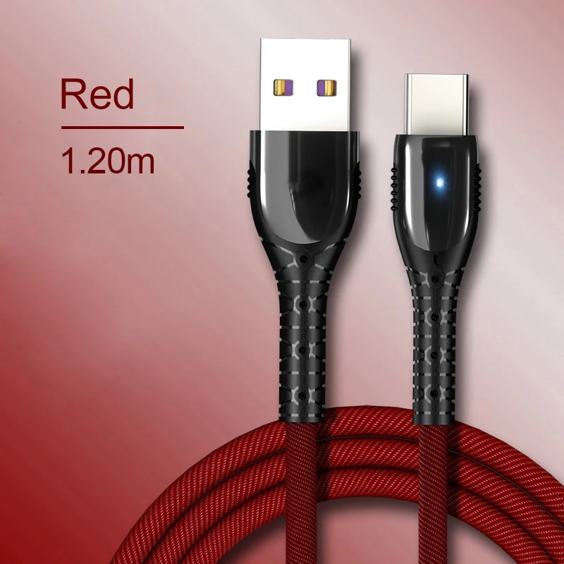 Red Musyue usb type C кабель для huawei P30 P20 Lite mate 20 Pro 5A SuperCharge Быстрая зарядка USB C телефонный кабель для huawei P20 P10 - Цвет: Red